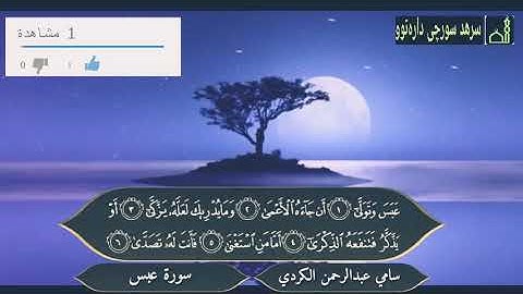 القارئ سامي عبدالرحمن الكردي سورة عبس ماشاء الله فی هذا صوت