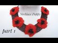 Bead NECKLACE/Beaded necklace with poppies/Diy/@Sonysree Creations Колье из бисера с маками/Мак 1 Ч