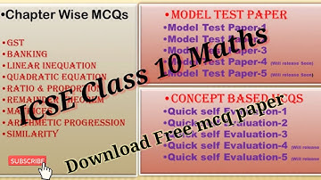 ICSE 10 MCQ Paper Series  | Free Downlaod Maths paper | Term 1 Exam |