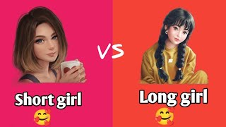 Long vs short || Long hair vs short hair || Short vs long girl || short hair girl vs long hair girl screenshot 5