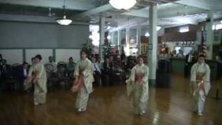 Sho-Jo-Ji Japanese Dancers in kimonos perform a classical Japanese Dance