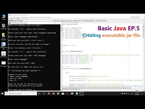 Java EP.5: How to Create an executable JAR file in NetBeans IDE