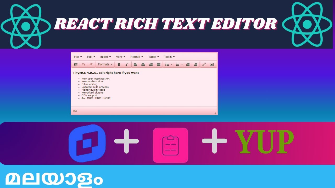 Implementing Text Editor in React  (Image Upload, Markdown,WYSIWY) | React Form Validations (YUP)