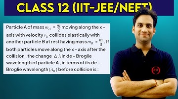 Particle A of mass mₐ = m/2 moving along the x-axis with velocity v₀ collides elastically with anot