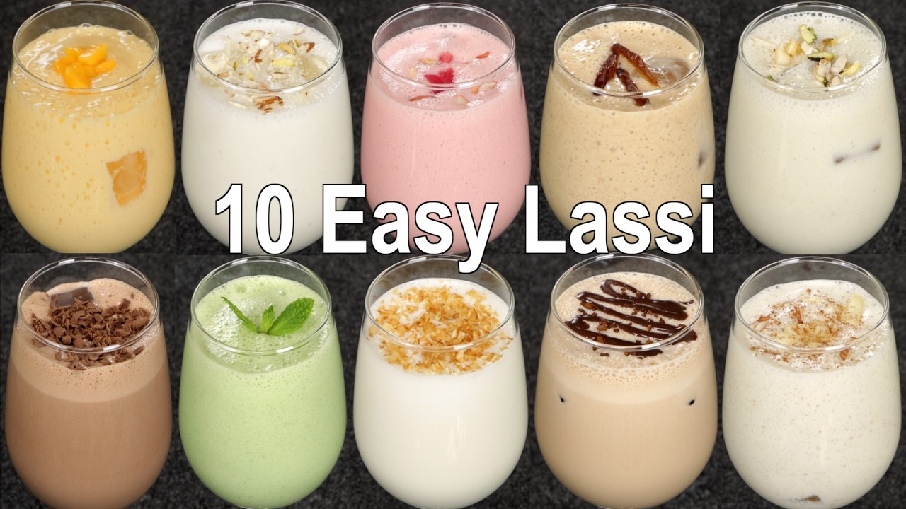 10 Easy Lassi Recipe | How to Make Lassi at Home | Summer Drinks Refreshing