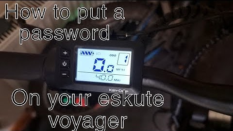 How To Put A Password On Your Eskute Ebike (Key-Disp) Control System