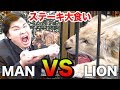 【大食い】ライオンvs人間（フィッシャーズ）で戦ったら肉を多く食べられるのはどっち！？