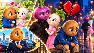 She Left Poor Potato… He Became Rich💔🥔 #PotatoStory #VeggieVerse #Cartoon #emotinalstory #Moralstory