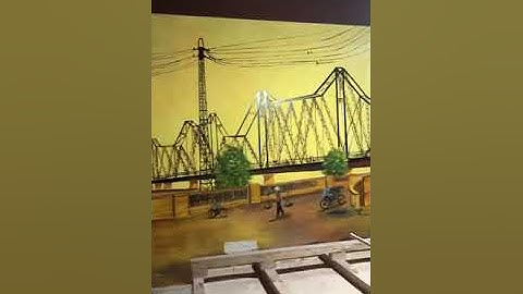 Vẽ tranh tường cầu Long Biên, tàu điện 3D cho quán cafe ở Tây Hồ, Hà Nội – Vẽ tranh tường Hà Nội rẻ