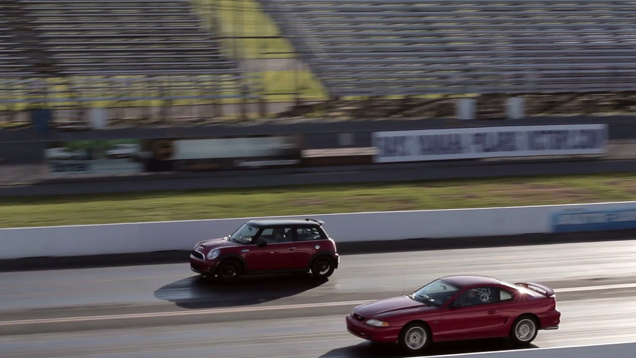 Mustang GT Vs. Mini Cooper S Drag Race YouTube