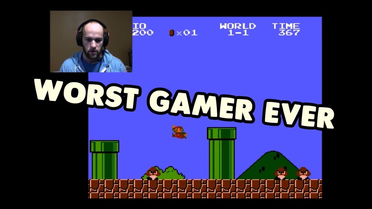 Worst Gamer Ever Plays Super Mario Bros (NES) - YouTube