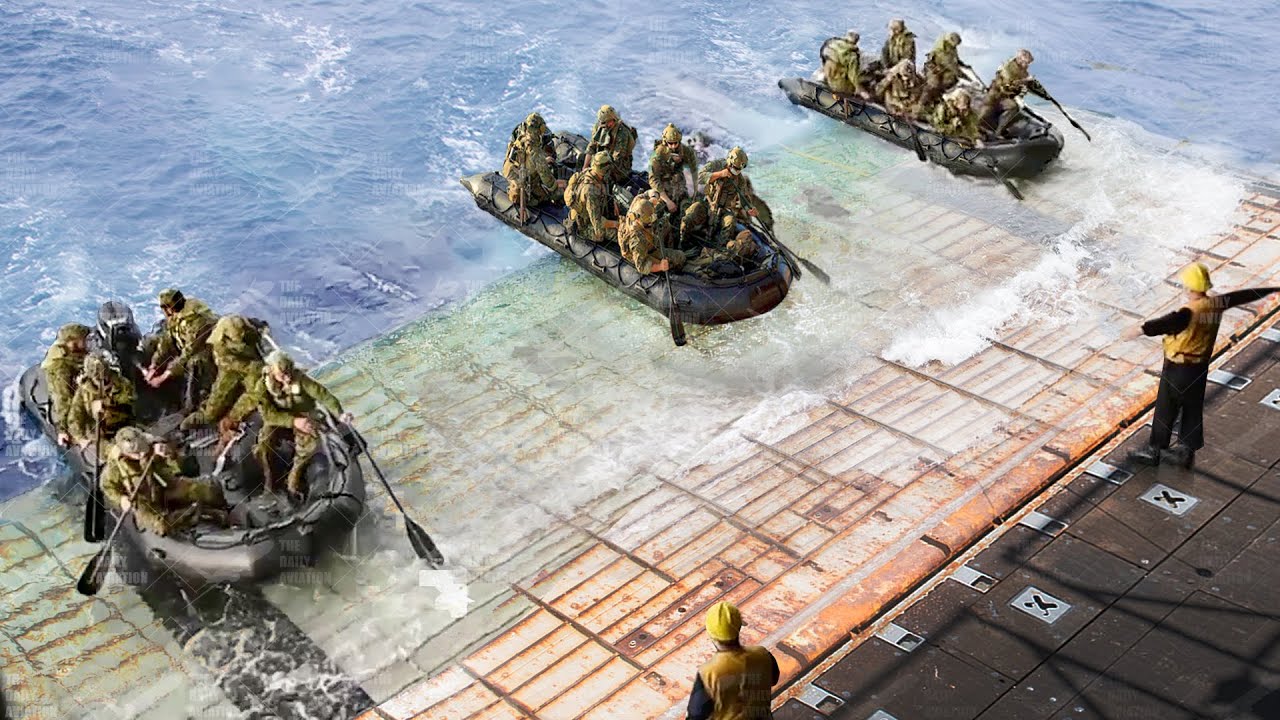 US Marines Jumping From Massive Ship Into Deep Water YouTube