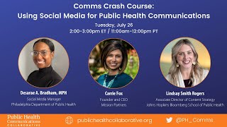 Webinar: Comms Crash Course: Using Social Media for Public Health Communications