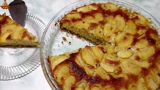 كيكة التفاح هشيشة وبنينة تستحق التجربة   Apple Cake