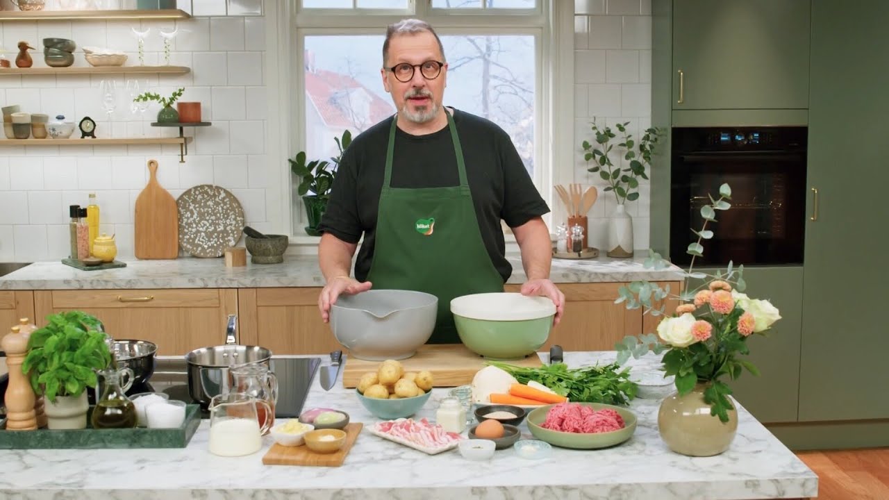 Baconlindad köttfärslimpa med senapssås - Köket