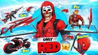 Free Fire But Its ONLY RED !!❤️ Solo Vs Squad
