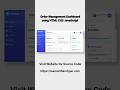 Responsive Order Management Dashboard using HTML CSS JavaScript | Light & Dark Mode
