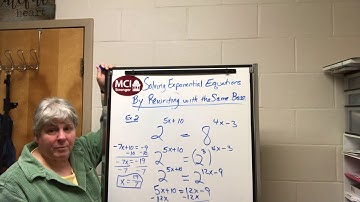 Solving an Exponential Equation by Rewriting Both Sides Using the Same base.