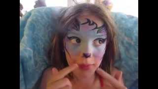 Blue Kitty Face Painting by Snowqueen