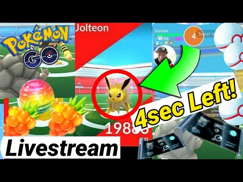 live stream pokemon go Pokemon Go Jolteon Raid Victory with 4 Seconds Left + Raids with Friends Livestream! 💚💥👊