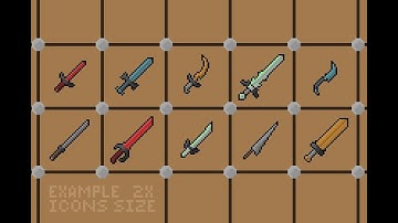 Fantasy Pixel art swords asset pack.