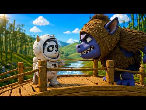 Three Panda Brothers vs The Bridge Monster! Can They Cross?