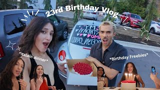 23RD BIRTHDAY VLOG| Birthday freebies, Italian dinner,Birthday shopping!