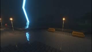 🌧 ⚡️ Minecraft Stormy Evening on the Promenade Ambience w/music (10 Hours) ⚡️ 🌧