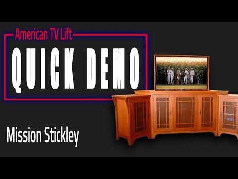 American Tv Lift Cabinet Handcrafted Mission Stickley Corner Tv
