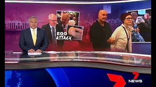 Radical Girl Fails Egging ScoMo.(Albury)(EggGirl) Seven + Nine News