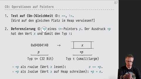 Informatik 2 — Chapter #07 — Video #038 — Pointer, Typ t*, Allokation und Dereferenzierung