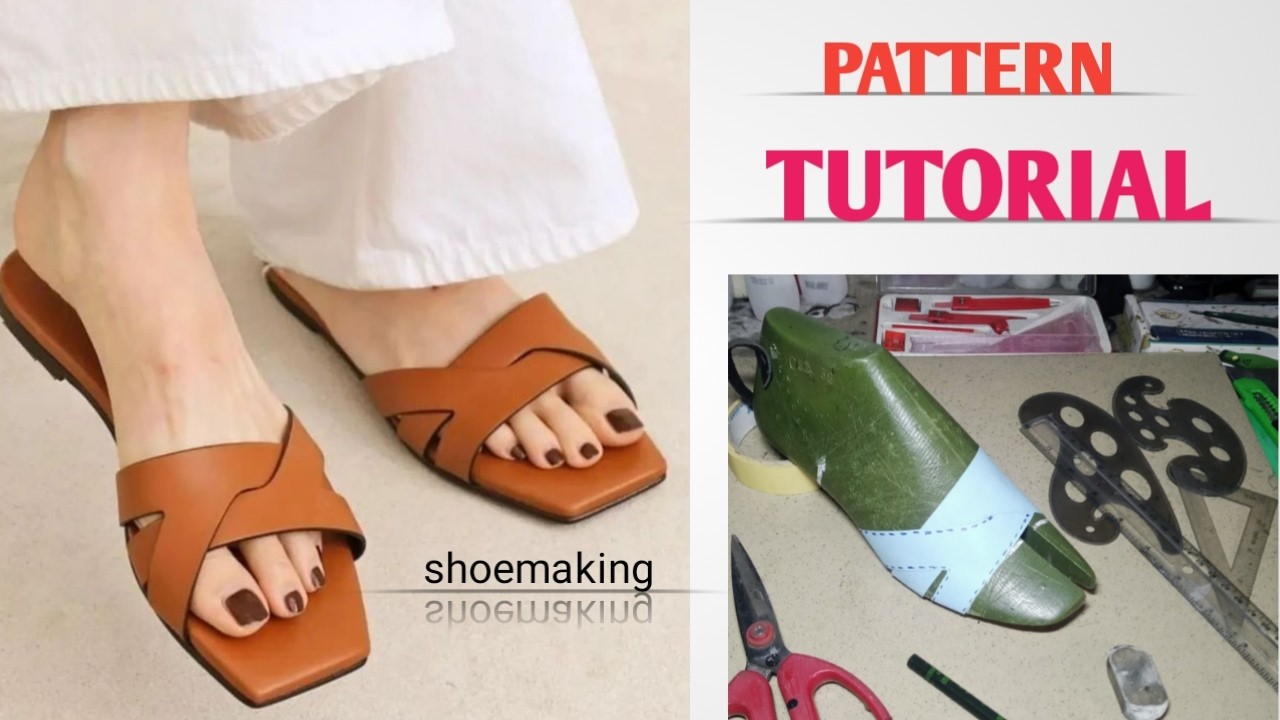 Как сделать выкройку для этих уникальных женских шлепанцев #изготовлениеобуви #дляначинающих