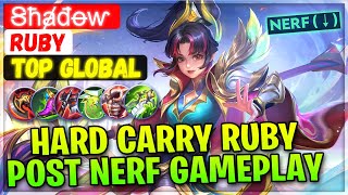 Hard Carry Ruby Post Nerf Gameplay [ Top Global Ruby ] Ꞩħⱥđꝋⱳ - Mobile Legends Emblem And Build screenshot 3