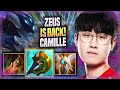 ZEUS IS BACK WITH CAMILLE! - T1 Zeus Plays Camille TOP vs Fiora! | Season 2022