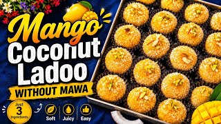 🥭 Mango Coconut Ladoo Recipe | Easy Mango Sweet Recipe | No Bake Indian Dessert screenshot 5