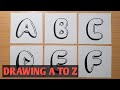 Drawing graffiti bubble letters a to z easy  how to draw capital letters for beginners art on paper