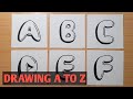 Drawing Graffiti Bubble Letters A To Z Easy / How To Draw Capital Letters A Z For Beginners Art
