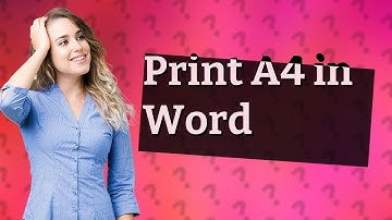 How to Print A4 size in Word?