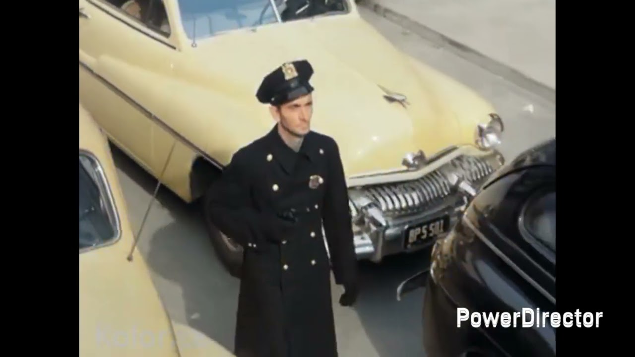 The Beast from 20,000 Fathoms Colorized Clip - The Beast Ate the Cop! (Horror Scene😨)