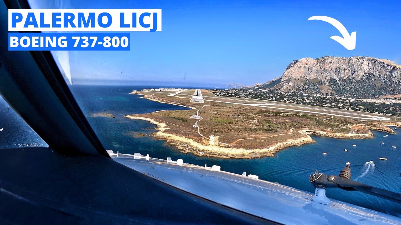 Boeing 737-800 Cockpit Landing at PALERMO, Italy | 737 Pilot View [4K] | RNP Z Approach | GoPro 9