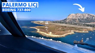 Boeing 737-800 Cockpit Landing at PALERMO, Italy | 737 Pilot View [4K] | RNP Z Approach | GoPro 9