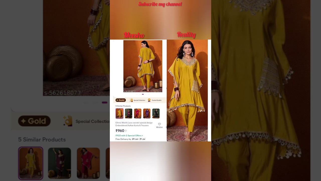 Meesho vs Reality kaftan Kurti Sets 