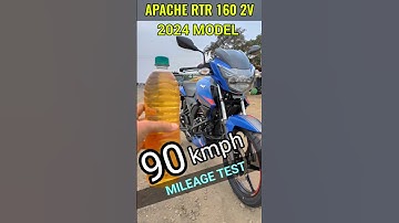 Mileage Test| 2024 TVS Apache RTR 160 2V | #shorts #short #shortvideo #apache #160 #new #bike #rtr