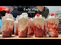 Cafe Vlog 40mins | 🌸🍓 봄의 시작은 딸기쉐이크 7잔과 함께.. 🍓🌸