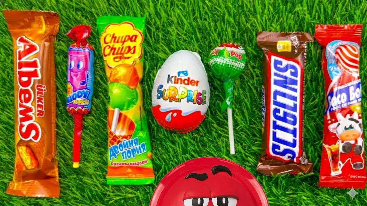 ASMR Most Popular Candys / some lots of colorful rainbow lollipop candy / unpacking chocolate eat