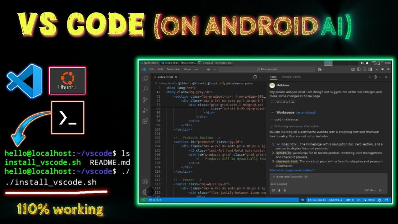 How to Install VS Code with Copilot AI on Android? - YouTube