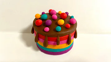 ❤️ Clay with me- how to make a Rainbow cake/ chocolate / model craft tutorial easy