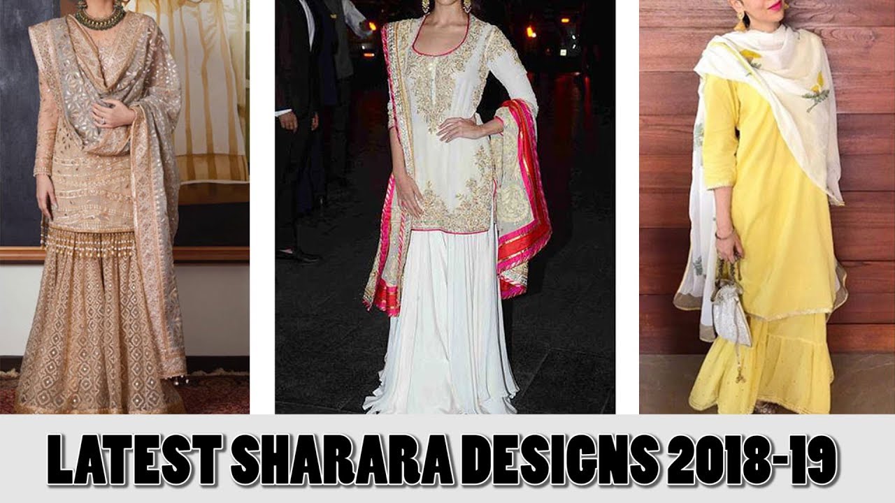 Latest  designer wear sharara suits  I Sharara dress designs for girls 2018-19