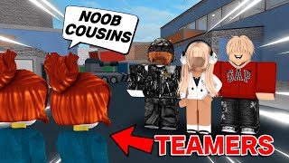 BEATING MM2 TEAMERS WITH OUR COUSINS...
