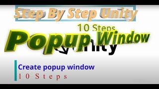 How to create Popup window in Unity3d